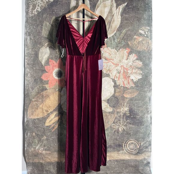 New BHLDN x Jenny Yoo Ellis Velvet Open Back Dress sz 12 - Picture 9 of 10